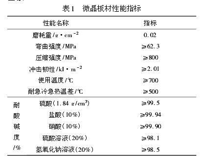 壓延微晶板的性能指標